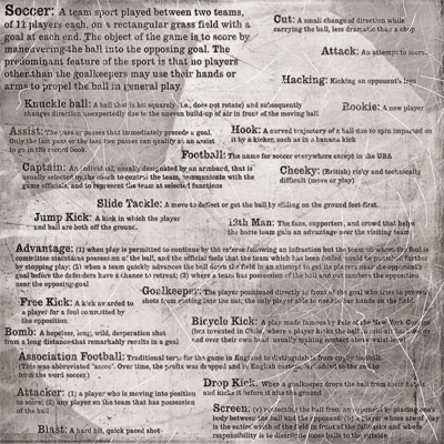 Stamping Station - Soccer Words Paper